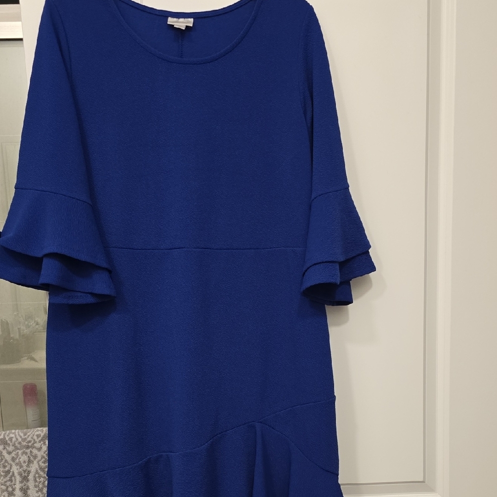 Avenue Royal Blue Long Sleeve Dress